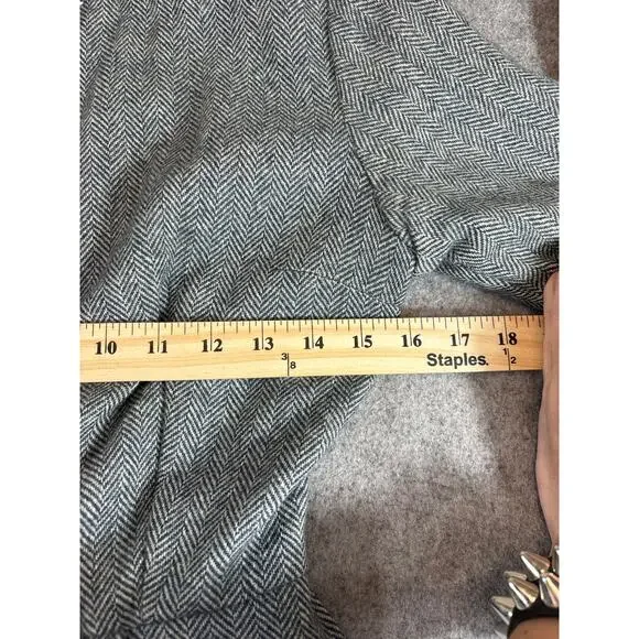 Vintage 60s Jeune Leique Cherberg Shirt Dress Womens Small Gray Herringbone Wool - Picture 6 of 8